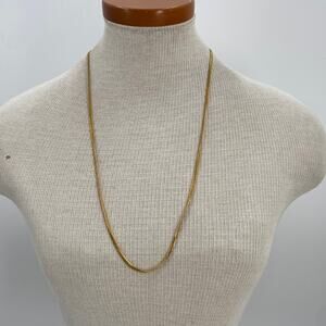 Vintage gold plated snake round chain necklace